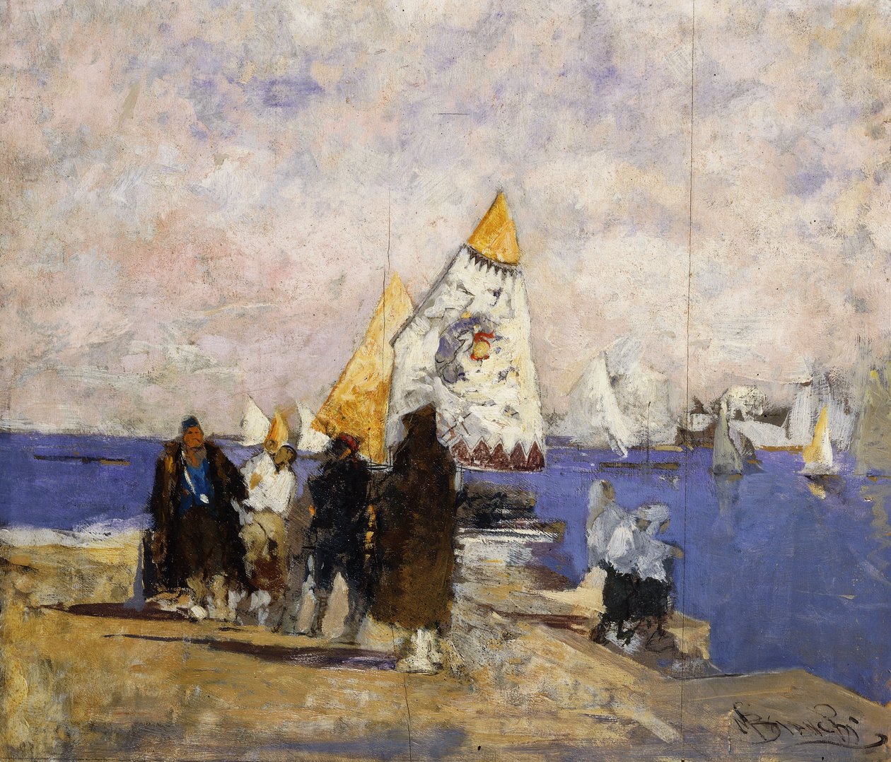 No cais, Chioggia, de Mose Bianchi