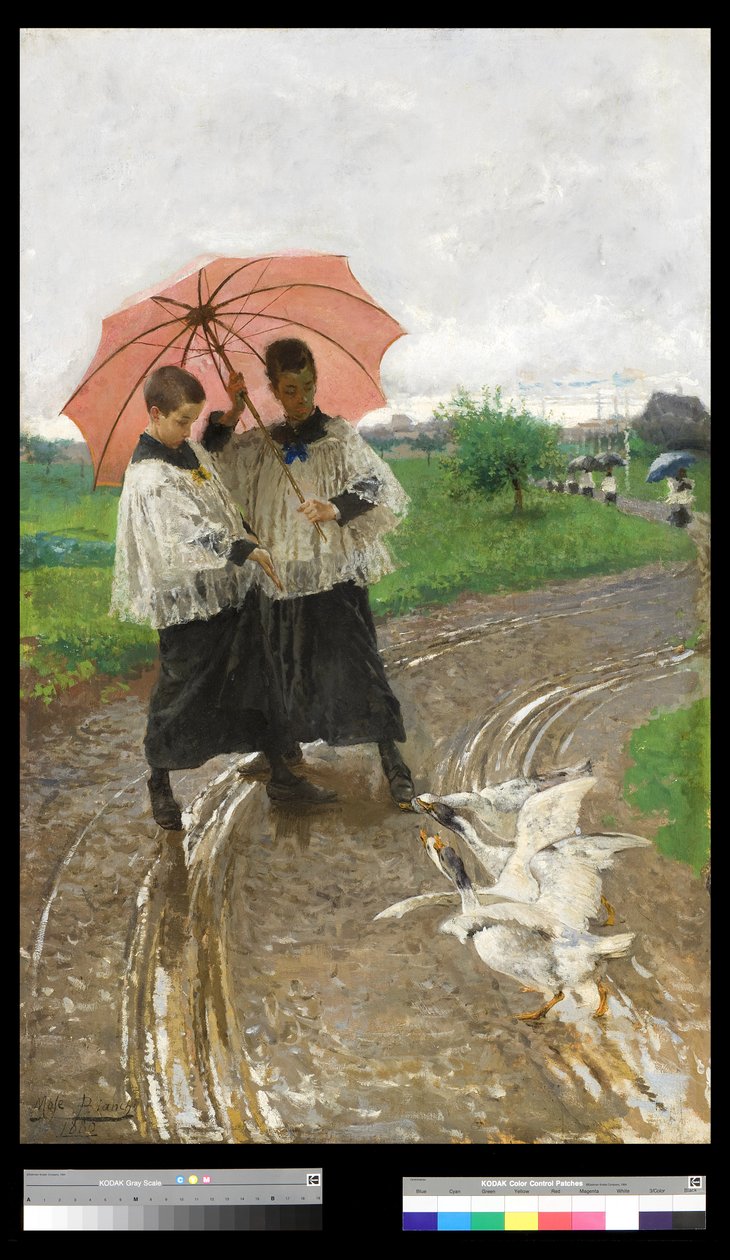 Voltando do festival, 1880 de Mose Bianchi