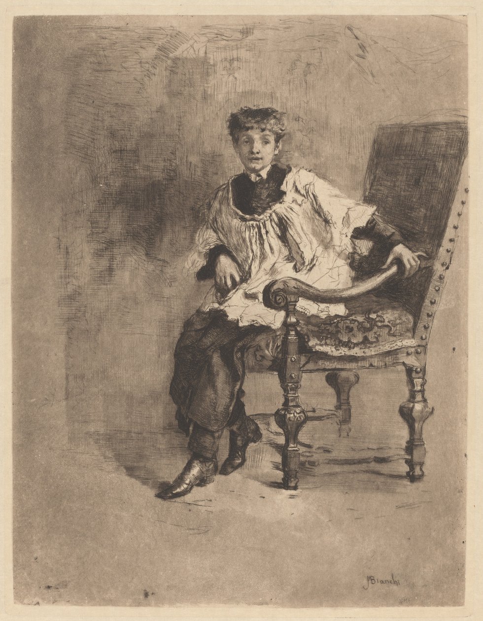 Acólito sentado de Mose Bianchi