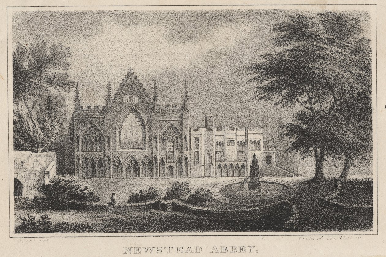 Abadia de Newstead, da lembrança atlântica, 1828 de Moses Swett
