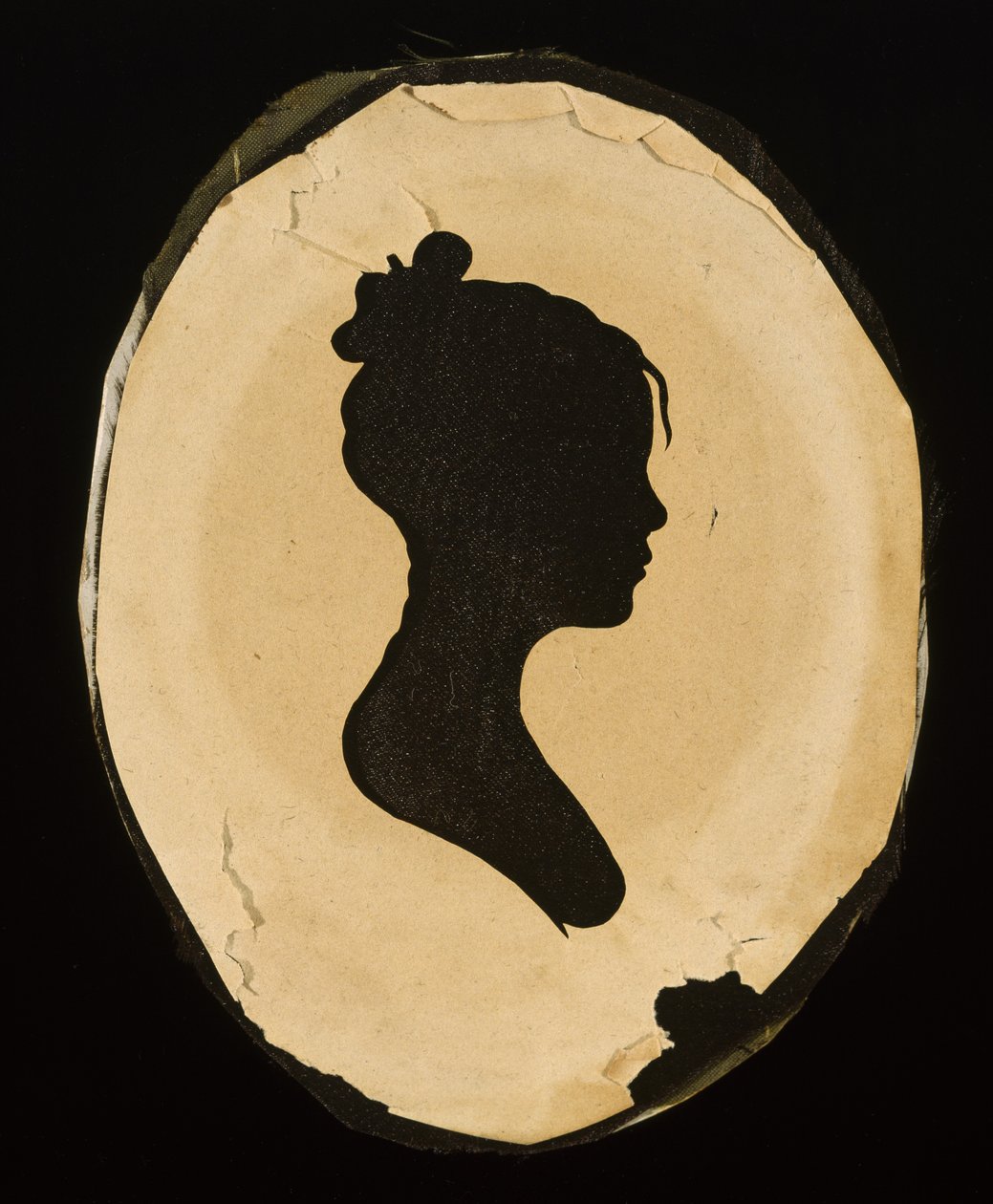 Silhueta revelada de uma jovem mulher, depois de 1802 (teceu papel com tinta preta) de Moses Williams