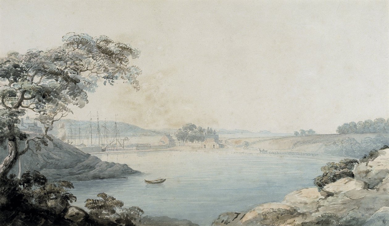 Port Penrhyn (aguarela e lápis sobre papel) de Moses Griffith