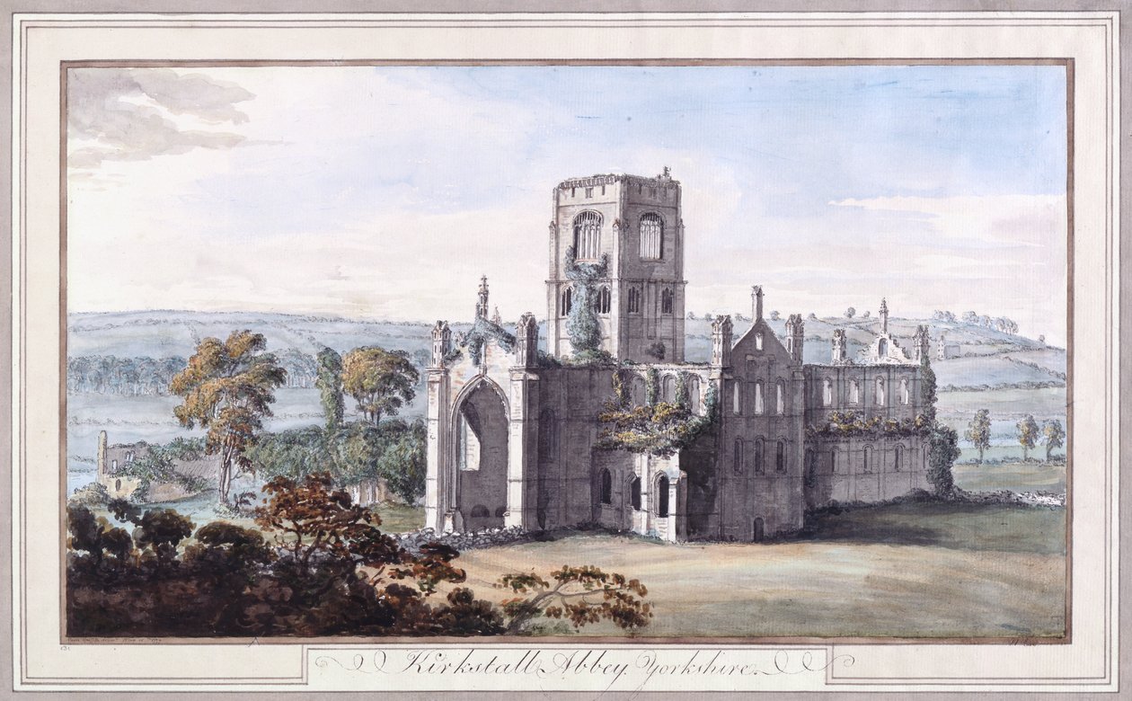 Vista Nordeste da Abadia de Kirkstall de Moses Griffiths