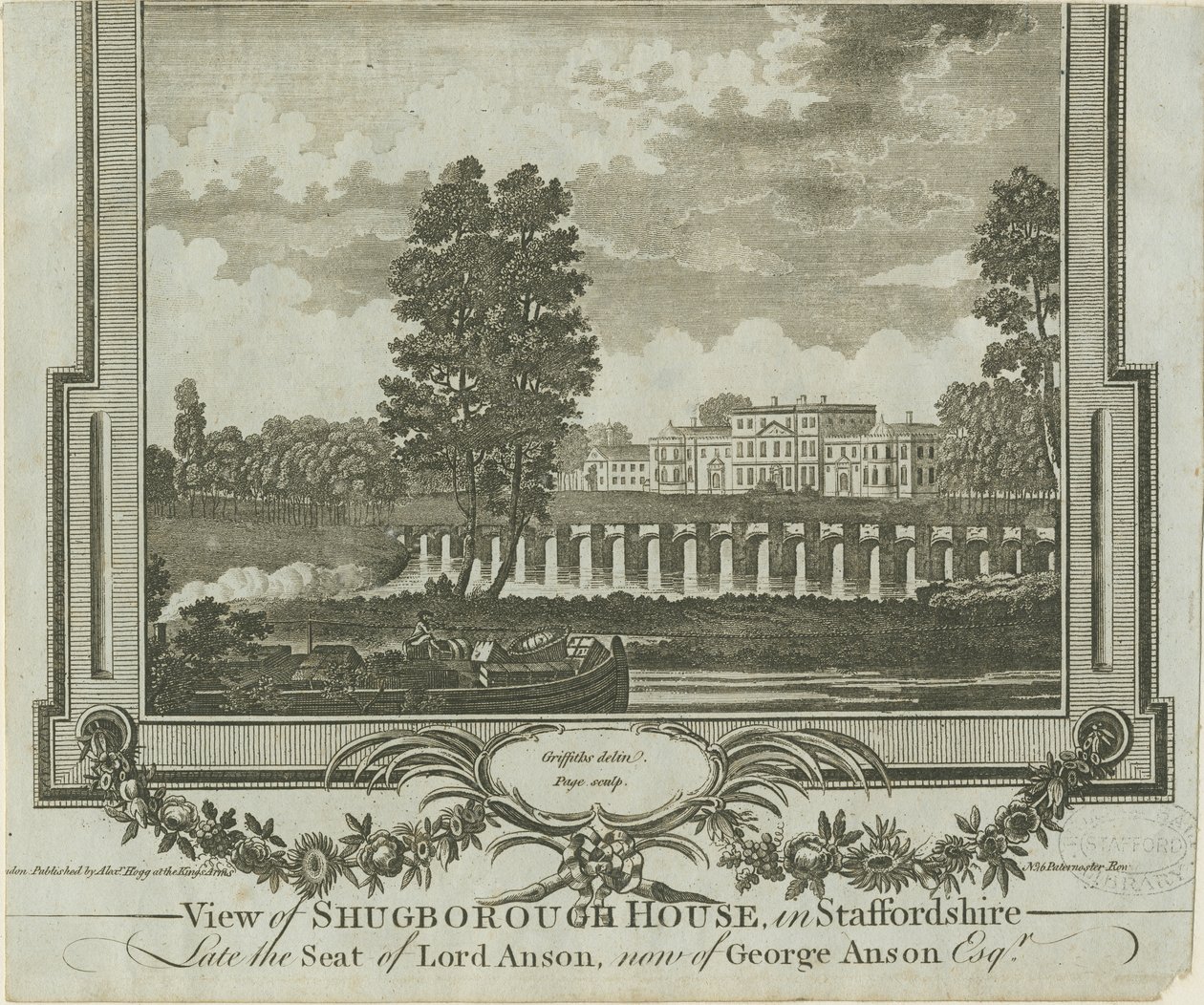 Shugborough Hall: gravura, nº [ 1760] de Moses Griffiths