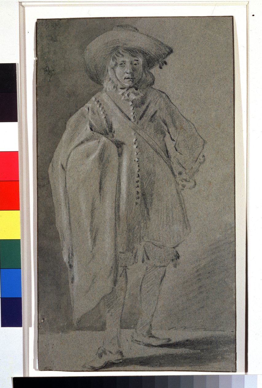 Autorretrato, c.1660 (grisaille sobre papel) de Moses Ter Borch