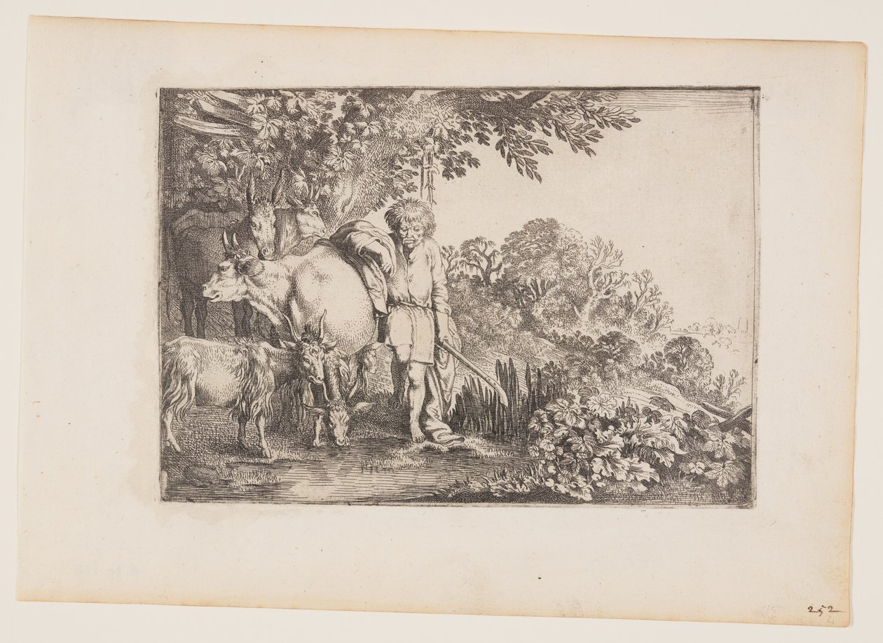 Argus cuidando de seu rebanho, placa 2 de A história de Mercúrio e Argus de Moses van Uyttenbroeck