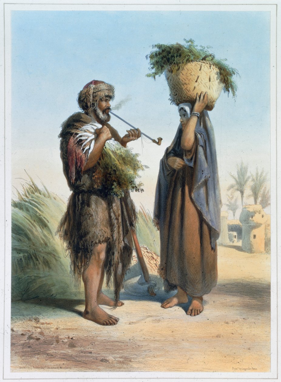 Fellah homem e mulher, 1848 de Mouilleron