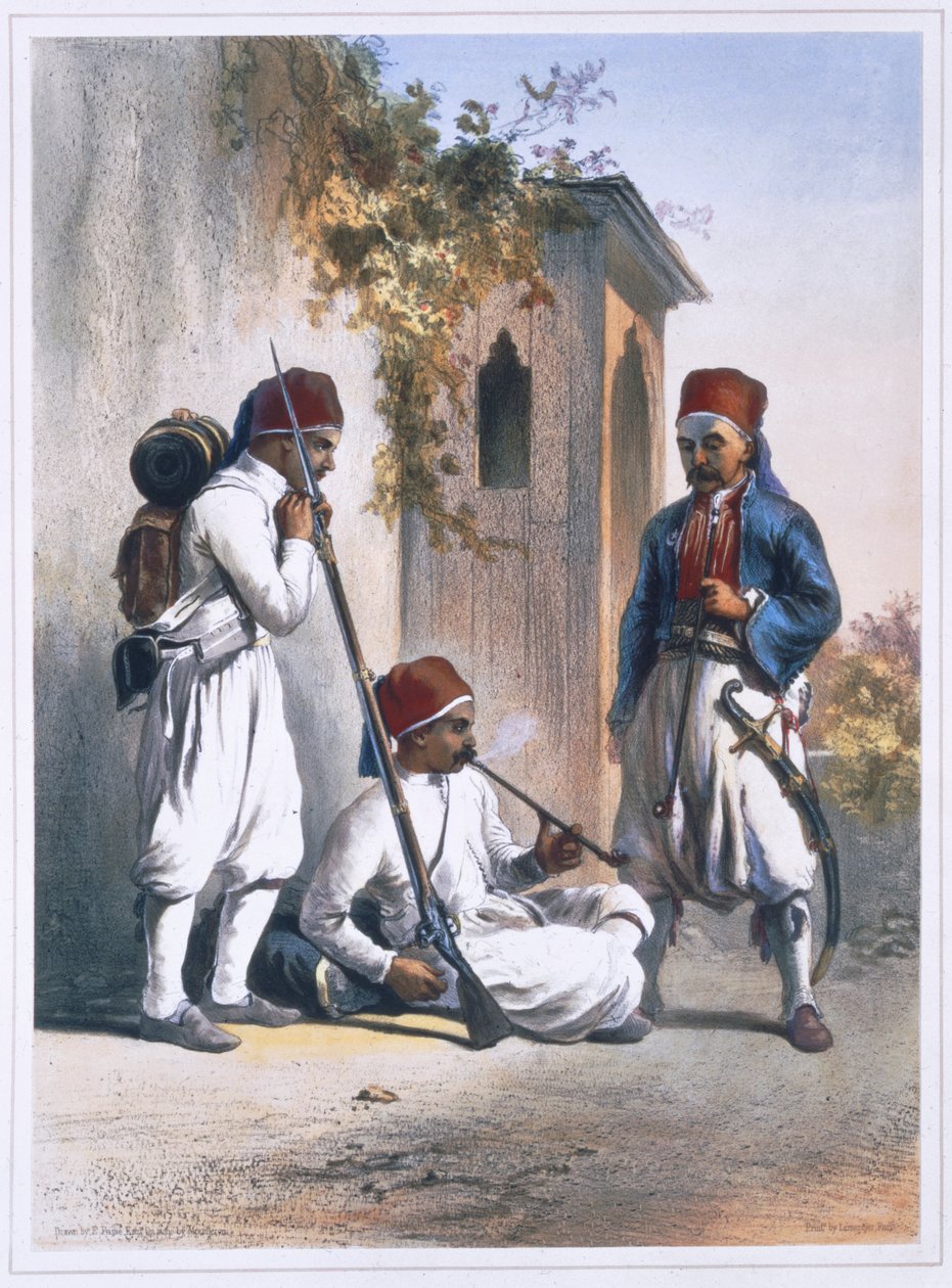 Nizamior, tropas regulares do exército turco em Kanka, Egito, 1848 de Mouilleron