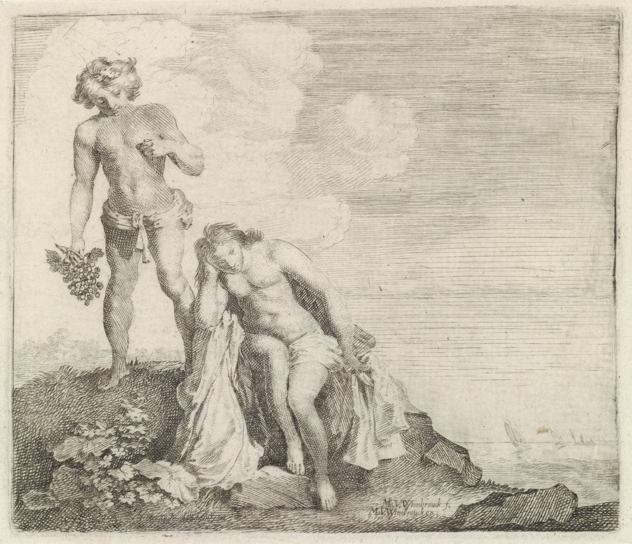 Bacchus encontra Adriadne em Naxos de Moyses van Wtenbrouck