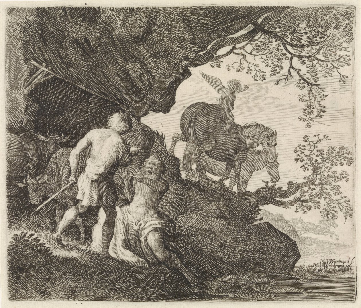 Mercúrio bestrando Battus de Moyses van Wtenbrouck