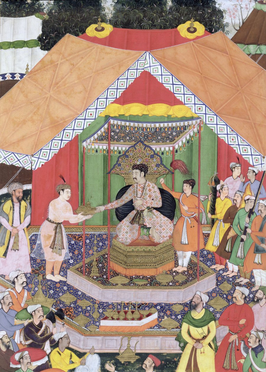 Imperador Akbar de Mughal School