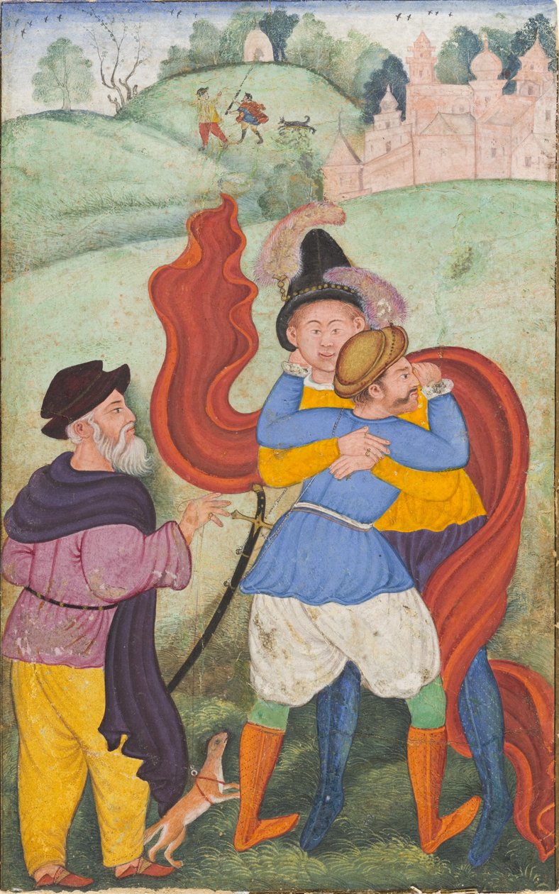 Abraços Europeus, c.1590 de Mughal School