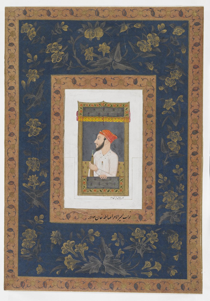 Nawab Amir al-Umara Zabita Khan, álbum destacado com pintura, c.1770 de Mughal School