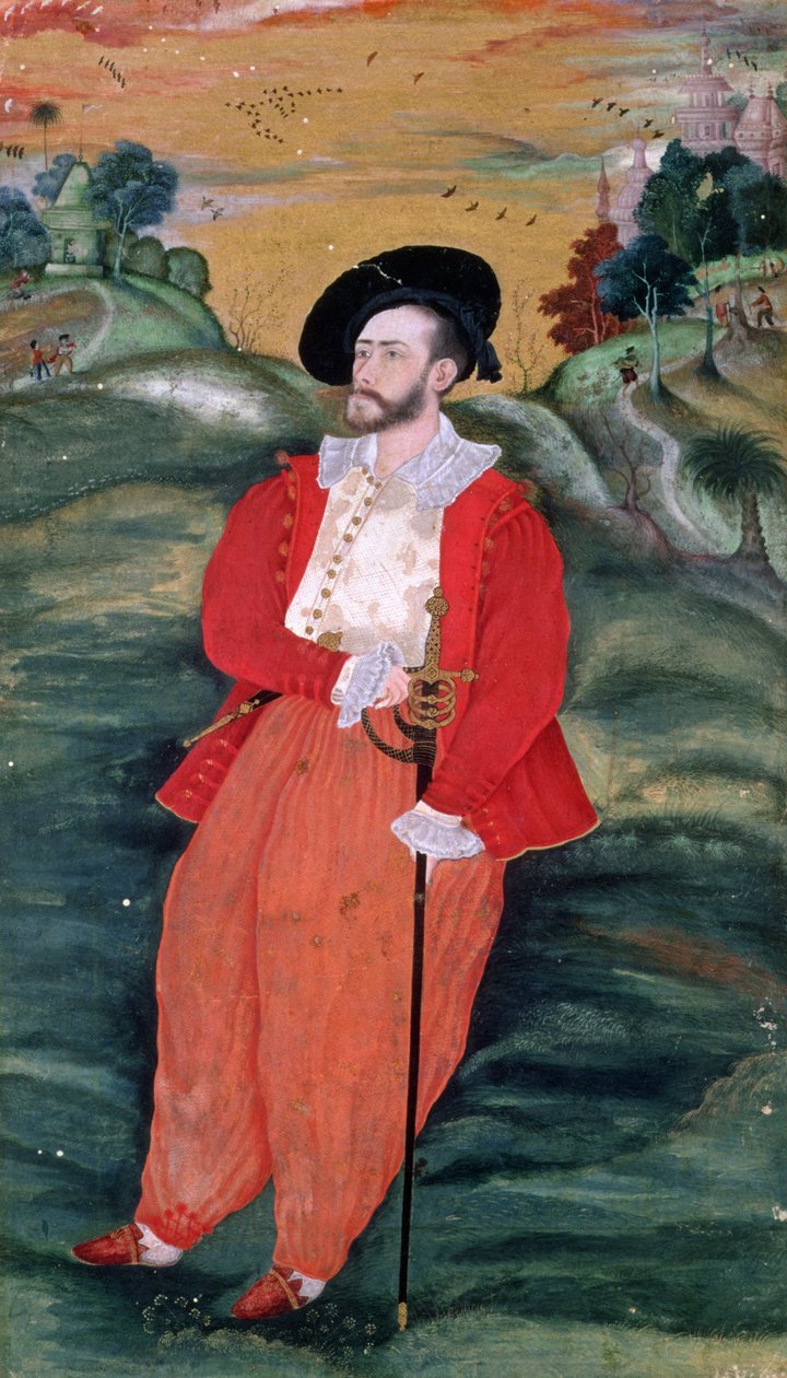 Retrato de um marinheiro europeu, c.1590 de Mughal School