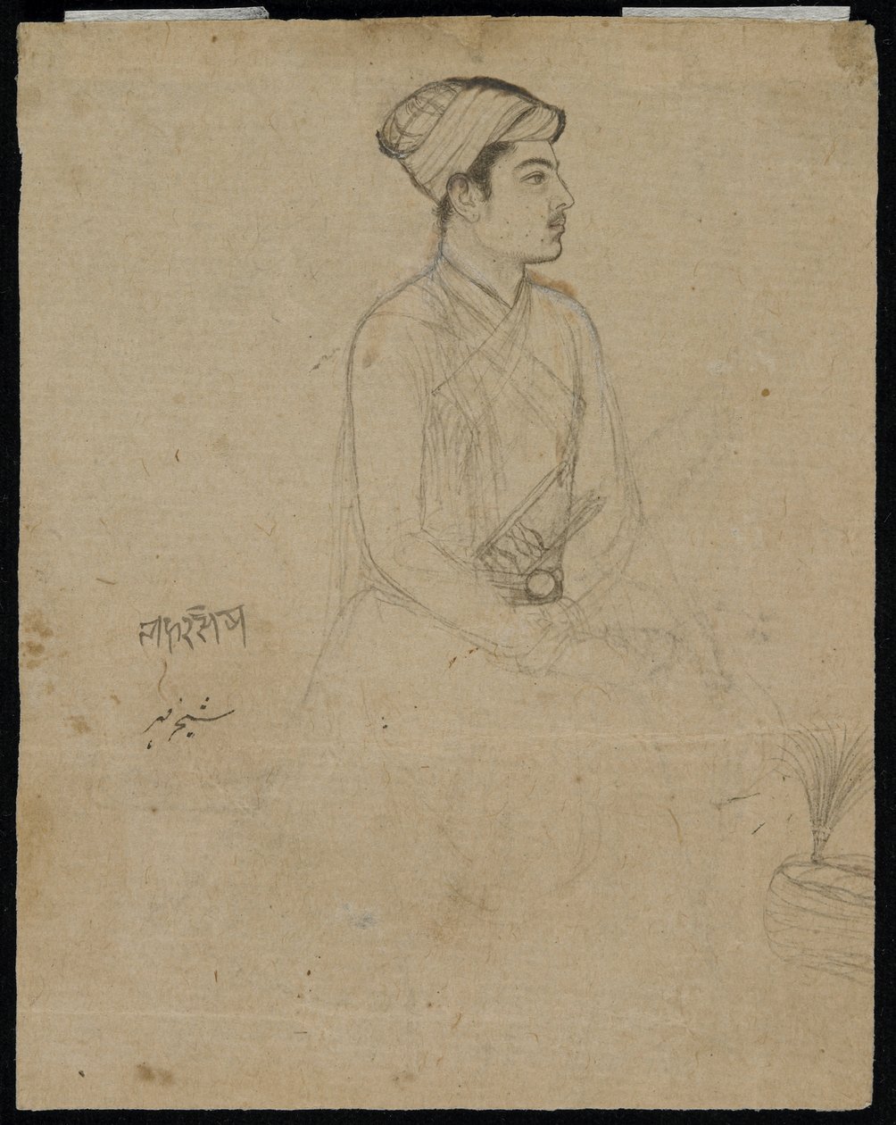 Nobre sentado, meados do século XVII de Mughal School