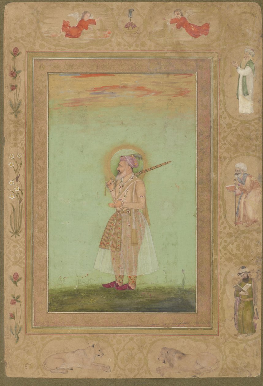 O idoso Shahjahan, do falecido Álbum de Shahjahan, destacou o manuscrito, 1640-1660 de Mughal School