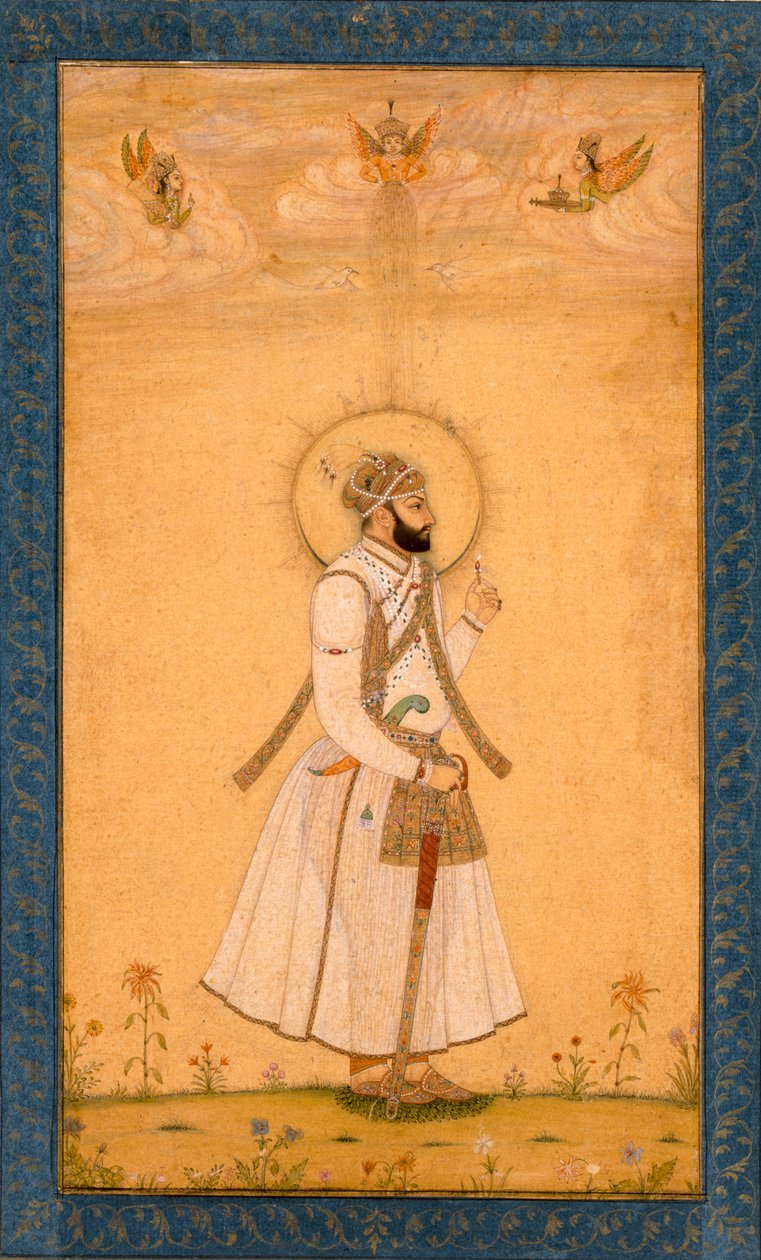 O Imperador Farrukhsiyar (1683-1719) do Álbum Large Clive de Mughal School