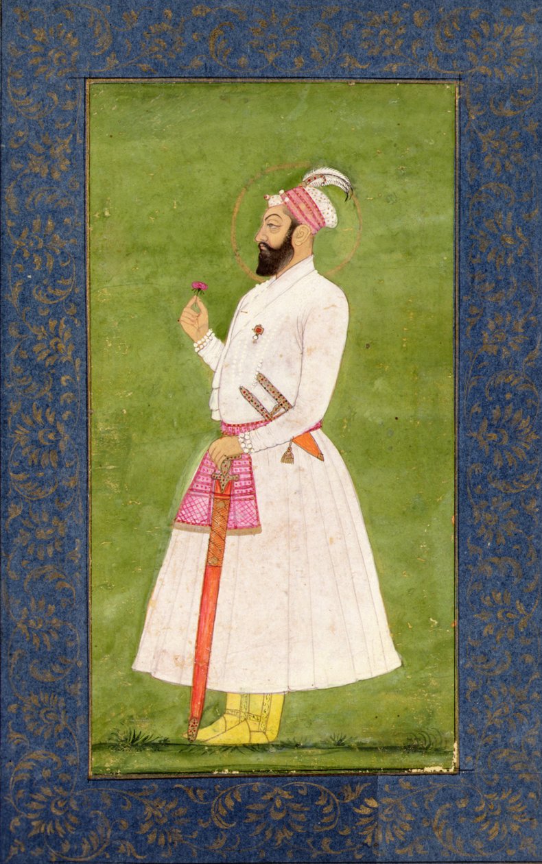 Imperador Mughal Badahur Shah (1707-12) do Álbum Large Clive de Mughal School