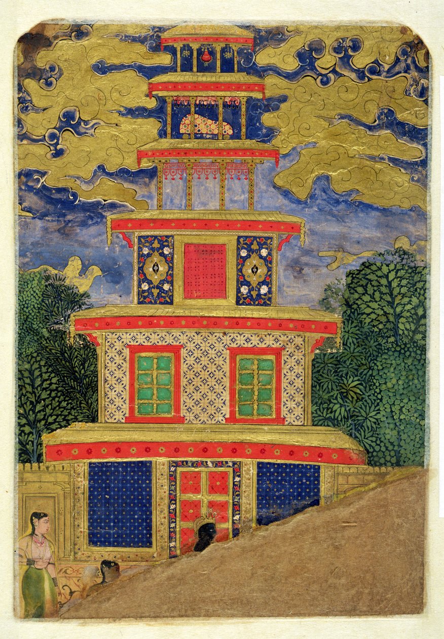 64.351 Rama pede a Lakshmana para abandonar Sita em uma floresta, a partir do Ramayana, 1600 de Mughal School