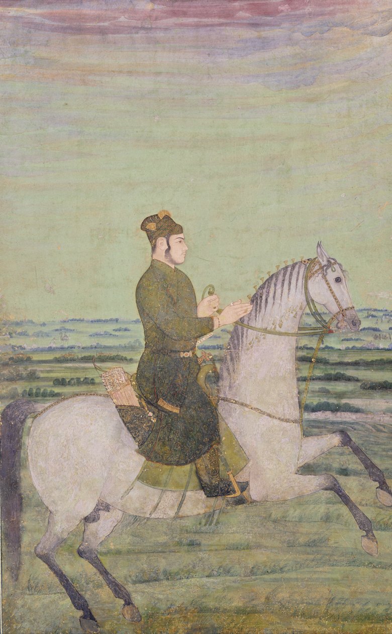 Um Nobre Mughal a Cavalo, c.1700 de Mughal School