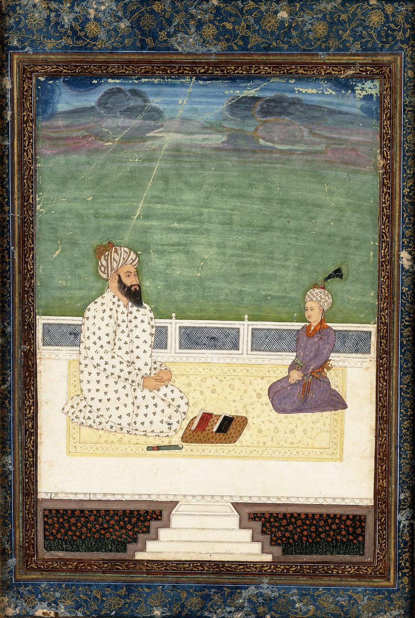 Um mulá e um aluno, século XVIII de Mughal School
