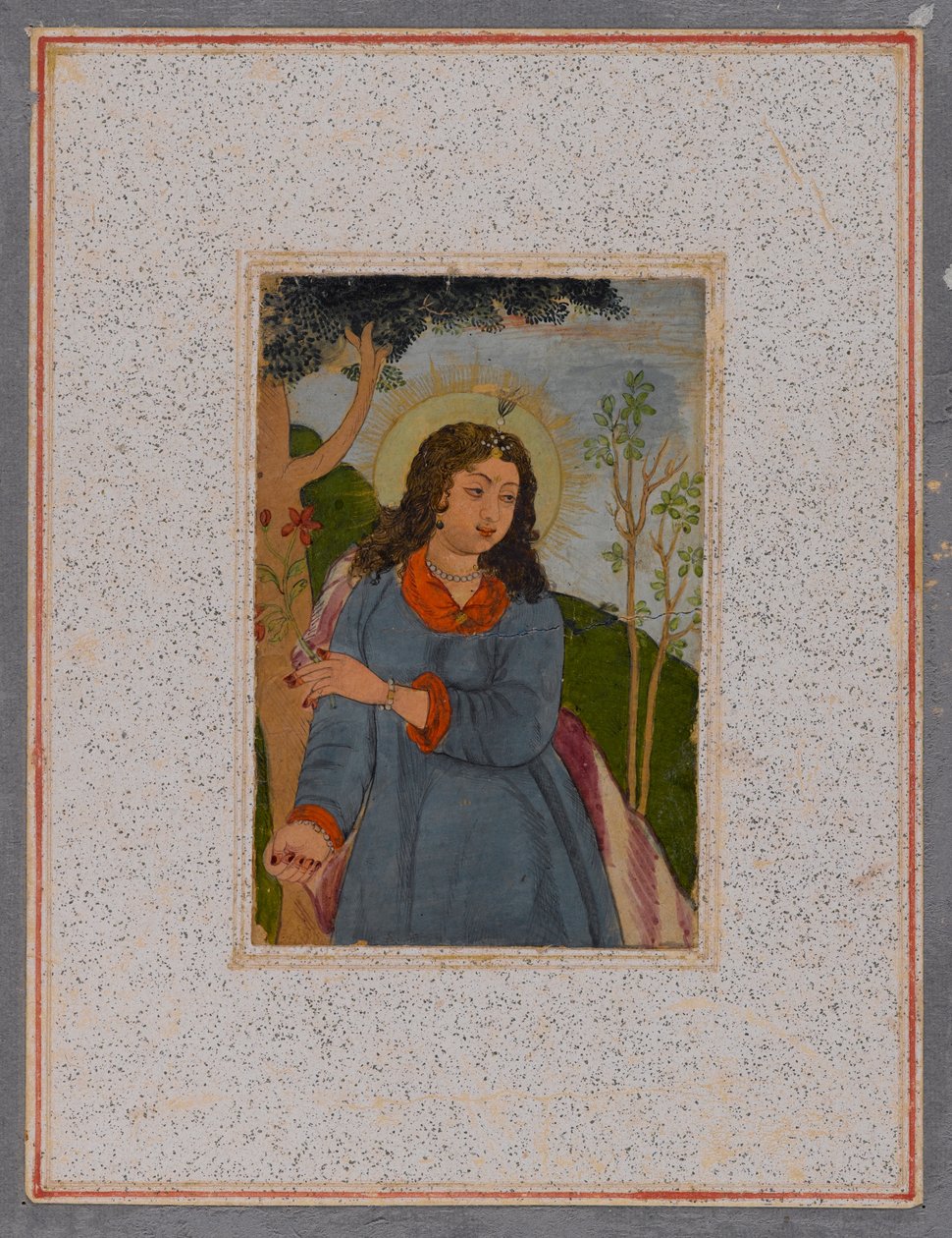 Anjo, depois de 1675 (wc no papel) de Mughal School