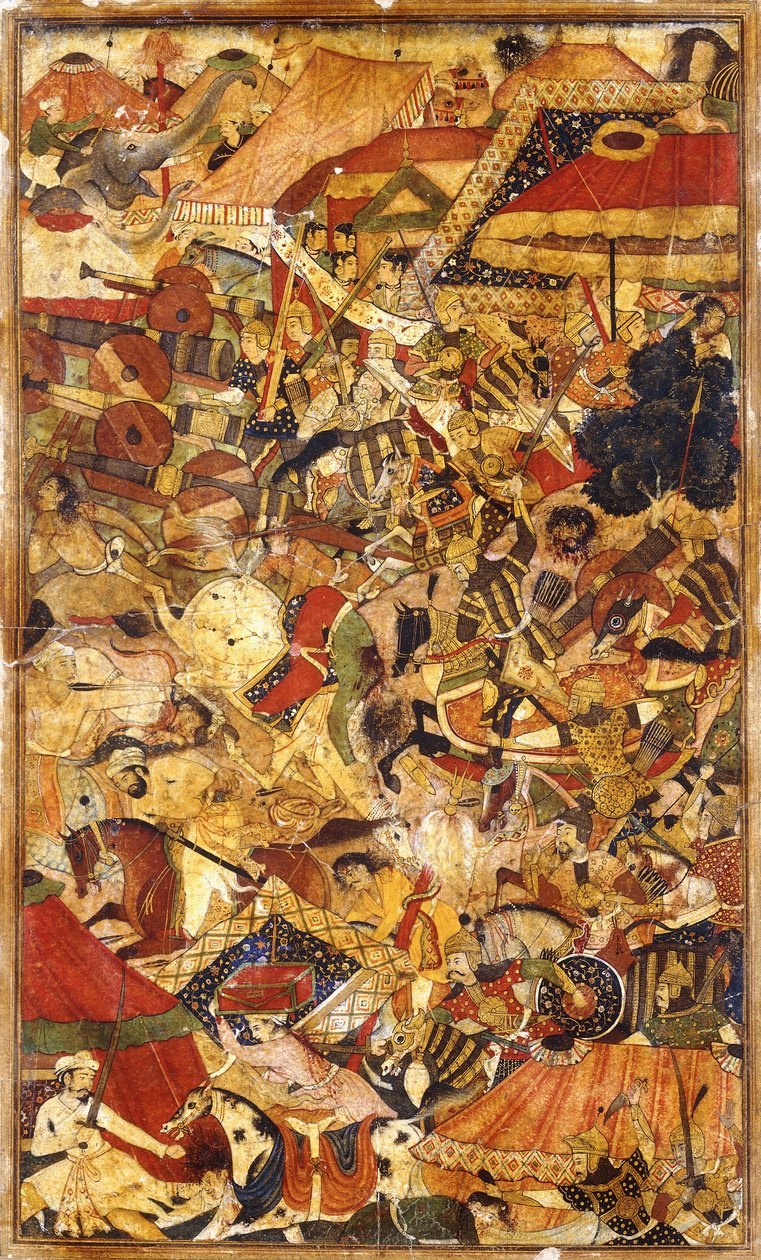 Cena de Batalha, c. 1590 de Mughal School