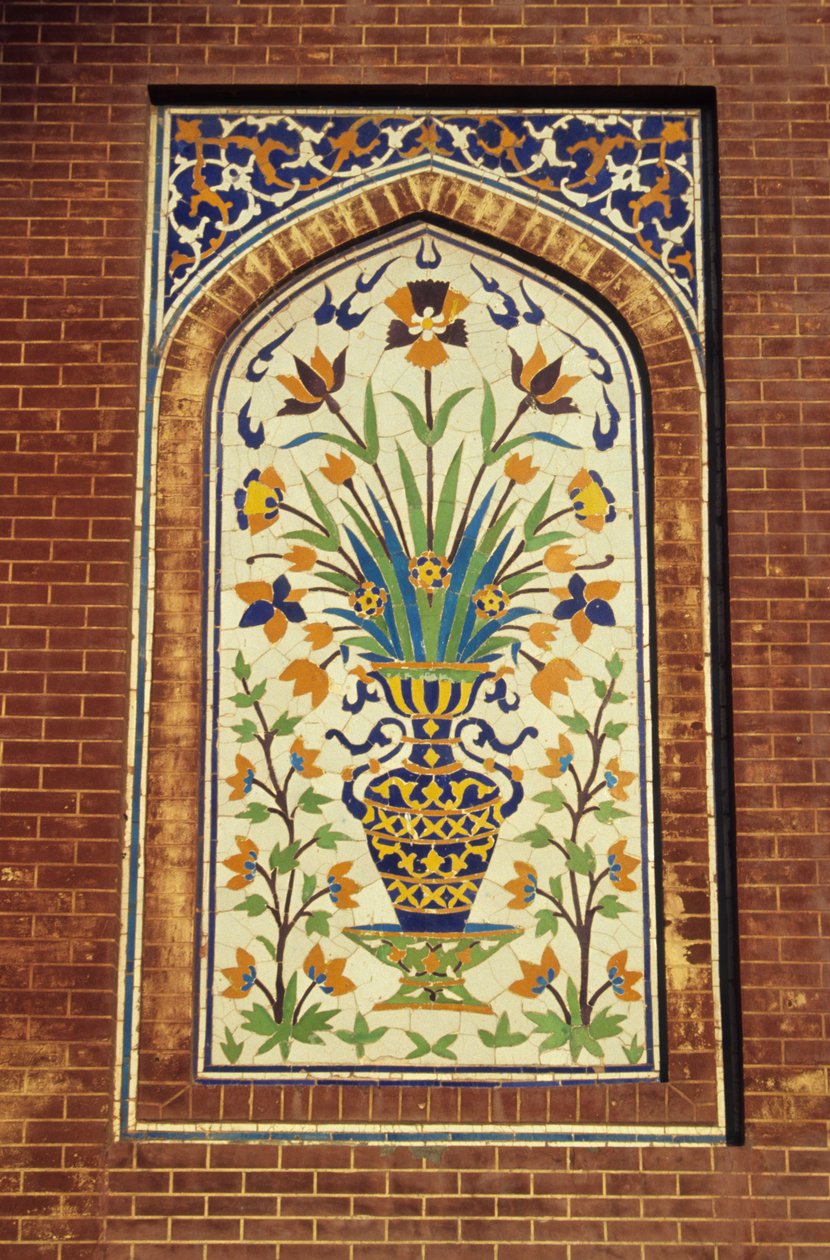 Mosaico de azulejos, c.1634-35 (faiança) de Mughal School