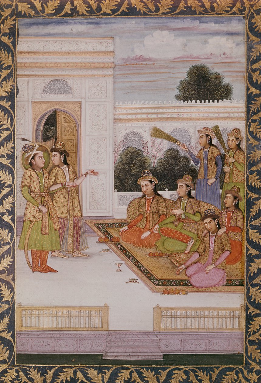 José apresentou às esposas de Mizr por Zuleika, esposa de Potifar, episódio do popular poema persa Yusuf e Zulaikha de Jami (1414-92) c.1780 de Mughal School