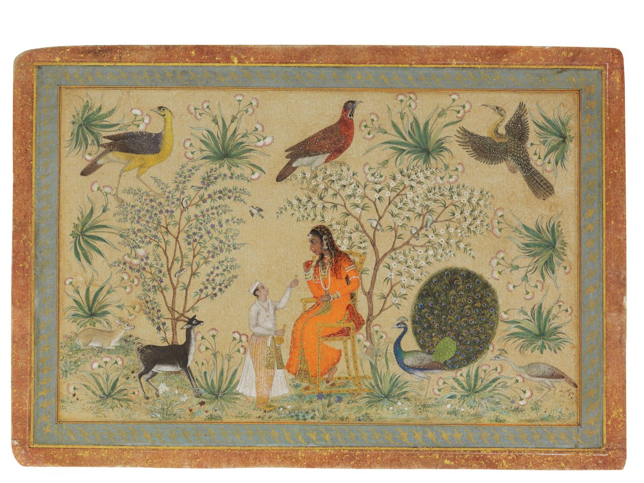Mulher nobre em um jardim, c.1740 de Mughal School