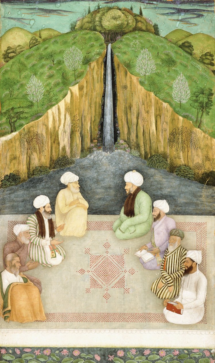 Sábios em Discussão Religiosa, c.1680 de Mughal School