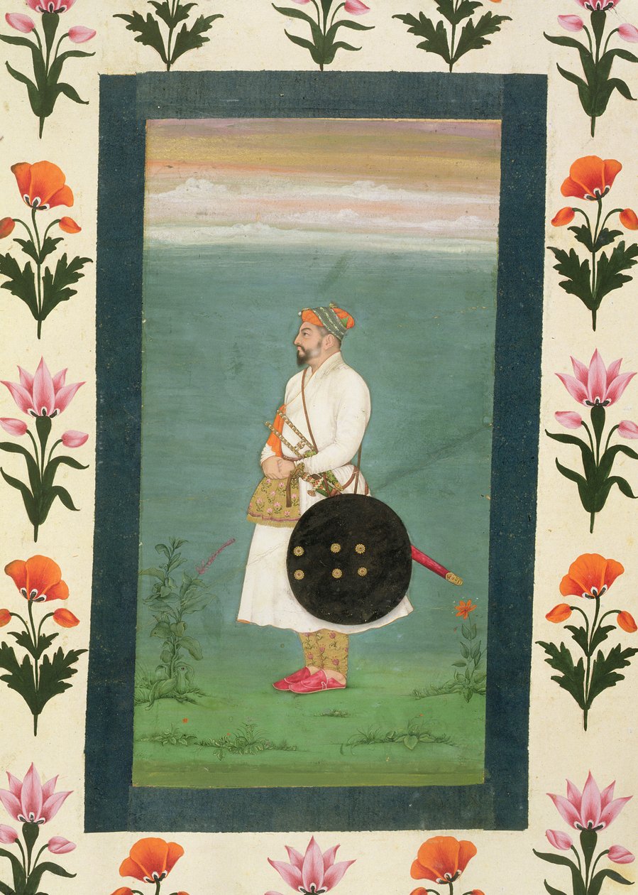 Figura em pé de um oficial, do Small Clive Album c.1635-40 (wc opaco no papel) de Mughal School