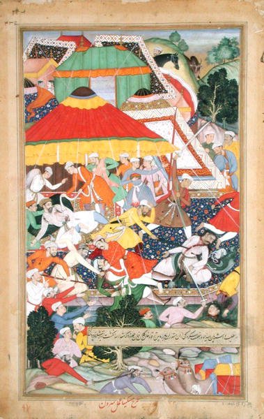 A Ferida de Kilan Khan por um Rajiput durante a sua marcha para Gujarat em 1573, da 