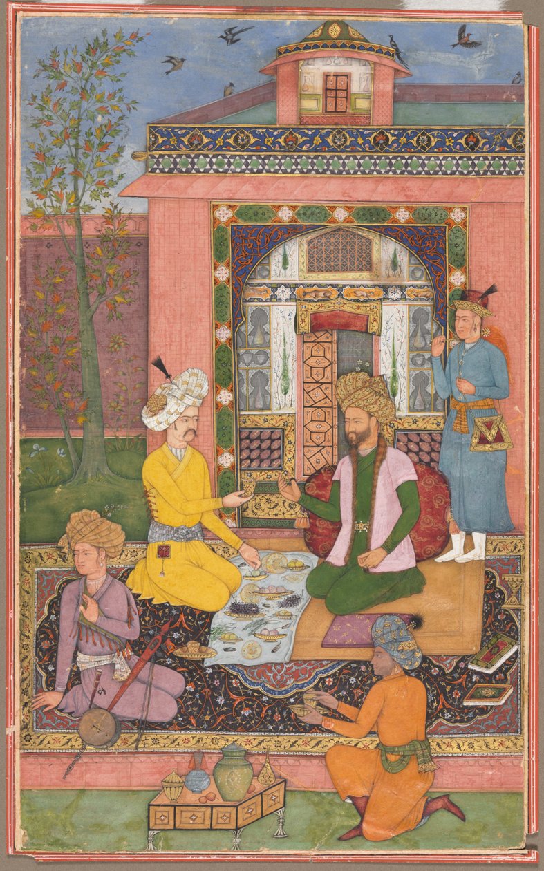 Um banquete no pavilhão, c. 1620 de Muhammad Ali