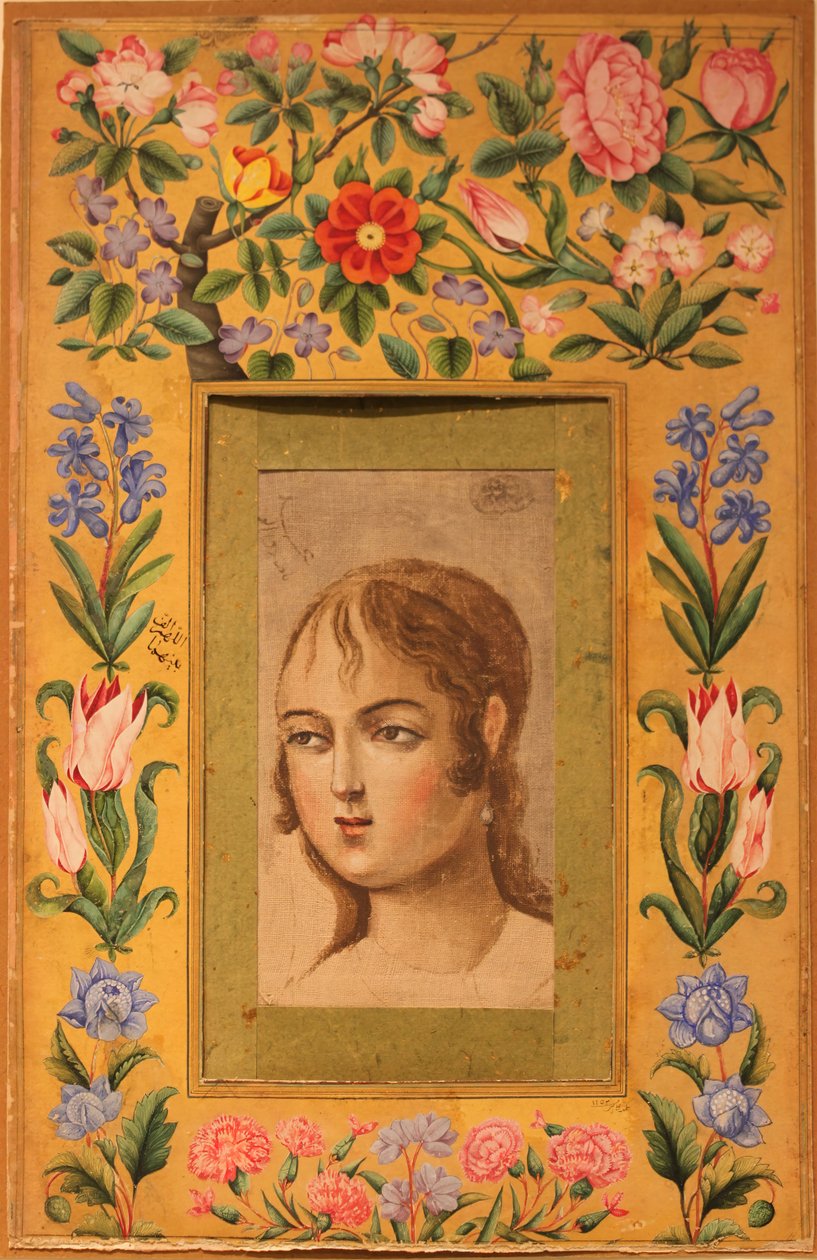Pintura de uma jovem beleza, Irã, 1740-50s. de Muhammad Sadiq