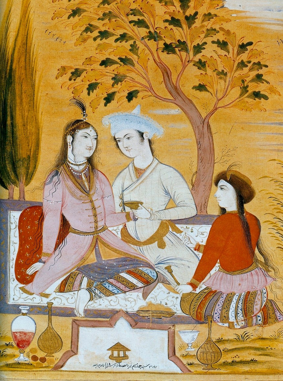 Casal amoroso e servo, 1696. de Mu