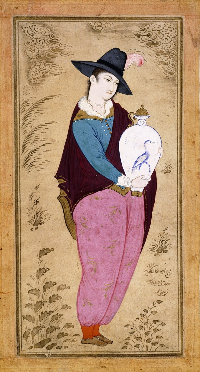 Retrato de uma juventude européia, 1673 de Muin Musavvir