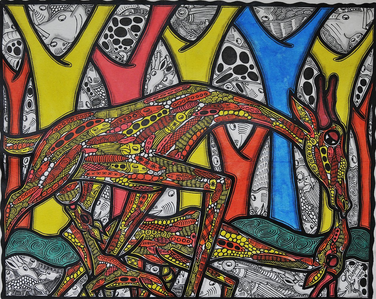 Mãe girafa de Muktair Oladoja