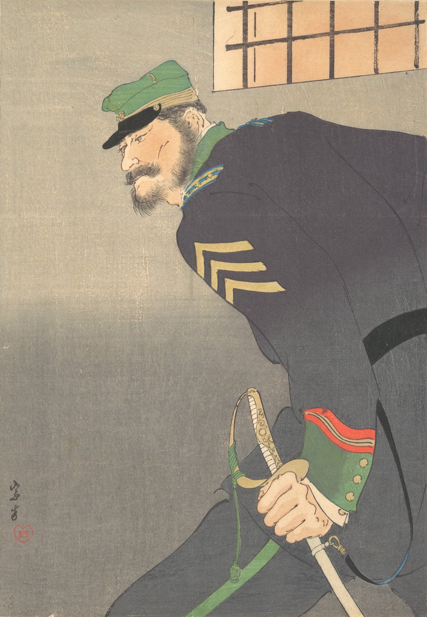 Print, [soldado com espada], c. 1906. de Munakata