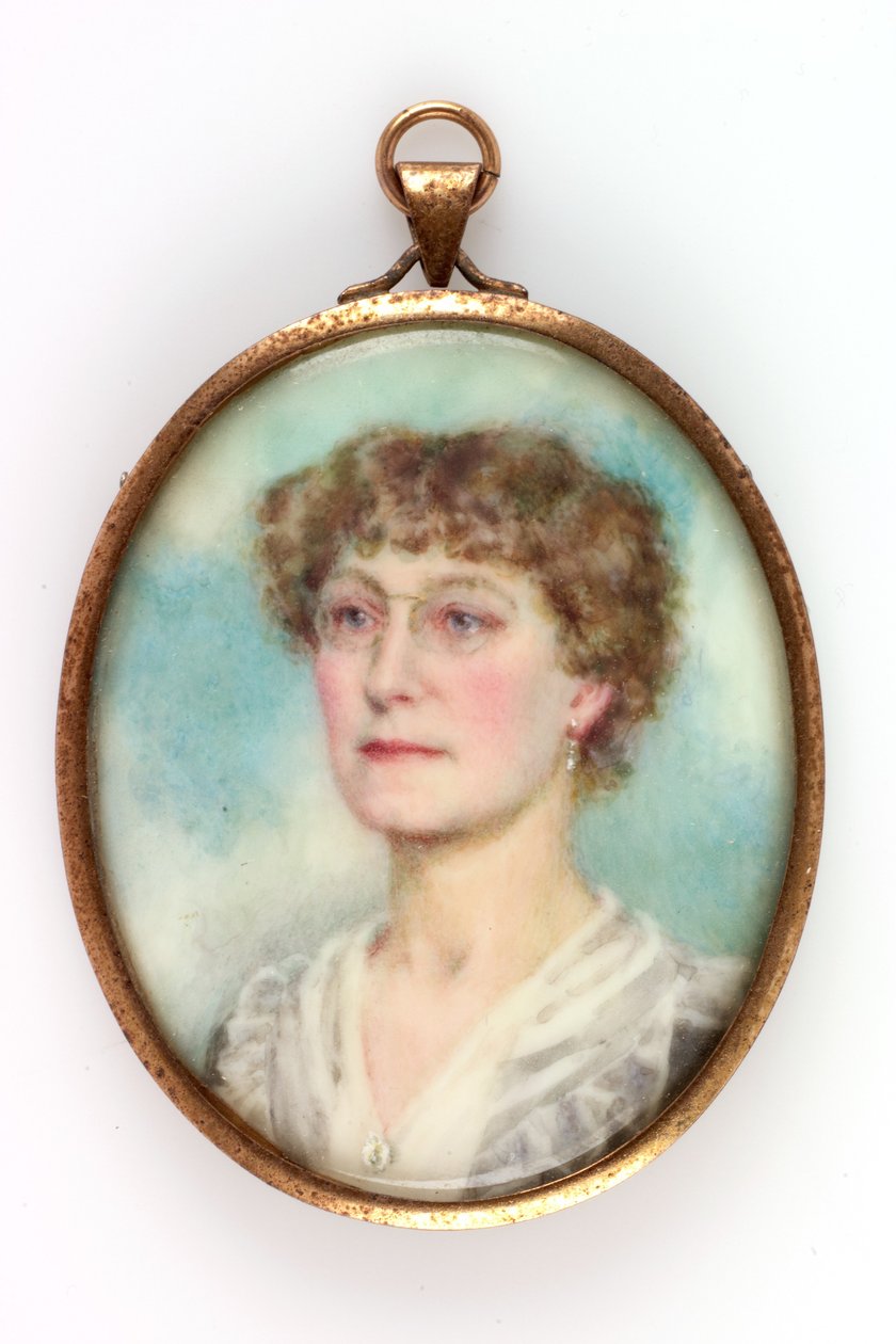 Retrato da senhorita Ada de Cardonnel-Lawson, 1914 (bodycolour, lápis e wc no papel) de Muriel Linton