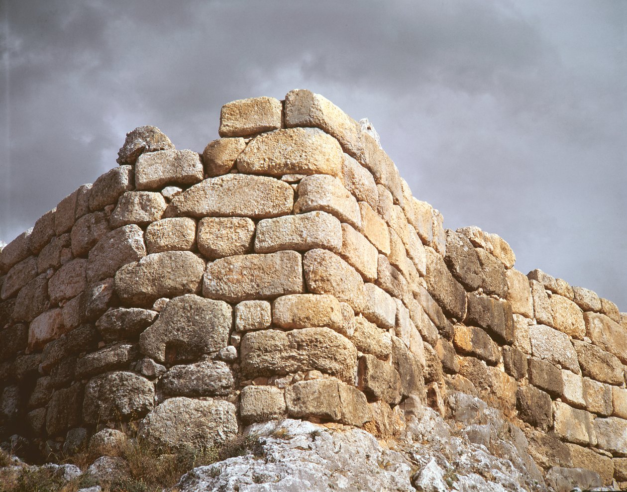 Detalhe de uma foto de parede de pedra de Mycenaean