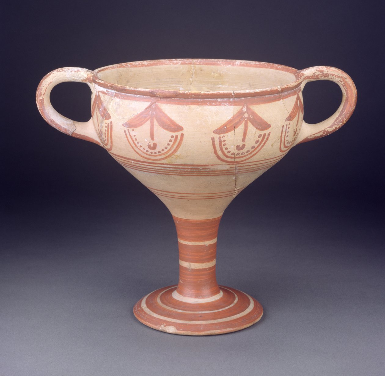Kylix, Rhodes, Mycenaean, Grécia, c.1500 (louça de barro pintada) de Mycenaean