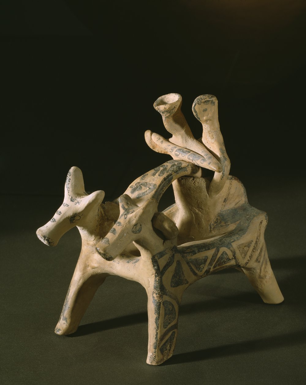 Carruagem, do túmulo de Marcopoulo, Ática, período heráldico IIIA-IIIB, 1400-1200 aC (terracota) de Mycenaean