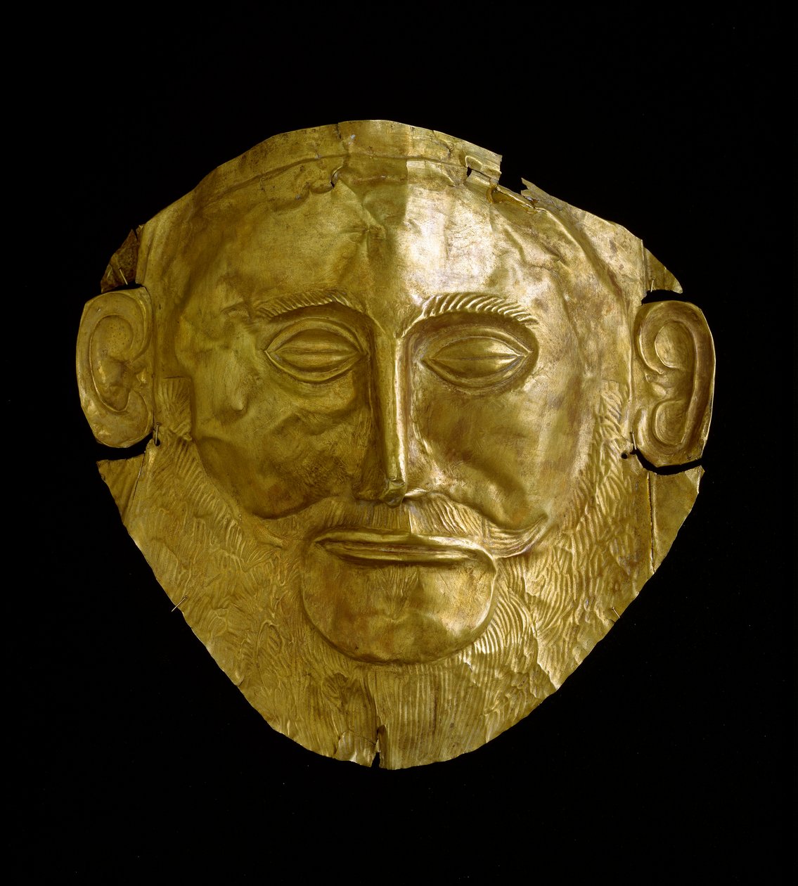 Máscara Funerária em Ouro Micênico (Mycenes) de Mycenaean
