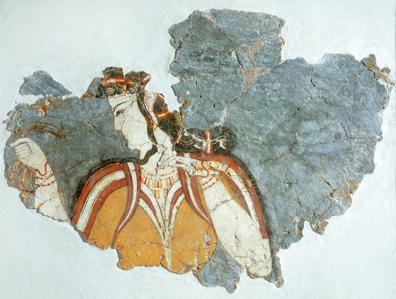 Senhora da Corte, fresco do Palácio de Micenas, Grécia, Civilização de Micenas de Mycenaean