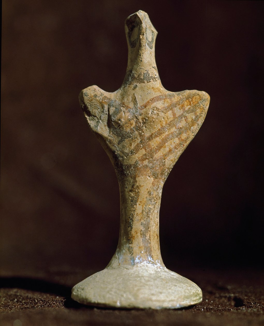 Arte micénica: ídolo terracota de Scoglio del Tonno (Punta Tonno, Taranto) na Itália. Idade do Bronze, 2000 AC. de Mycenaean Mycenaean