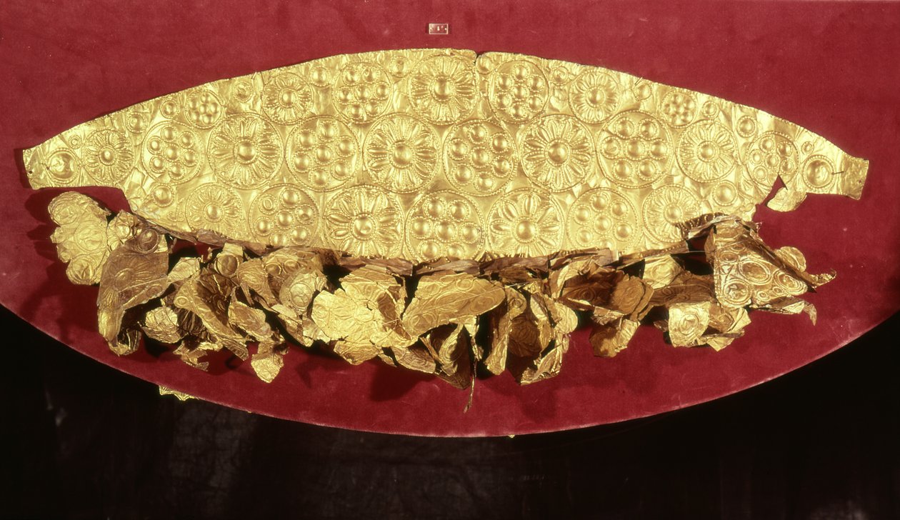Tiara de um túmulo, Upper Circle de Mycenaean Mycenaean