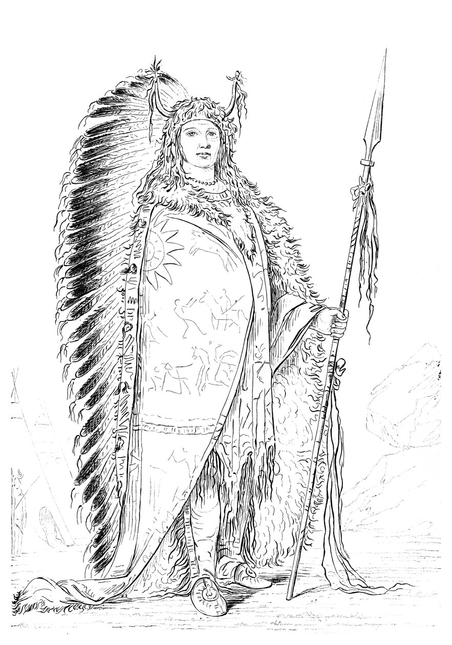 Black Rock, chefe da tribo Nee-caw-wee-gee, 1841. de Myers and Co