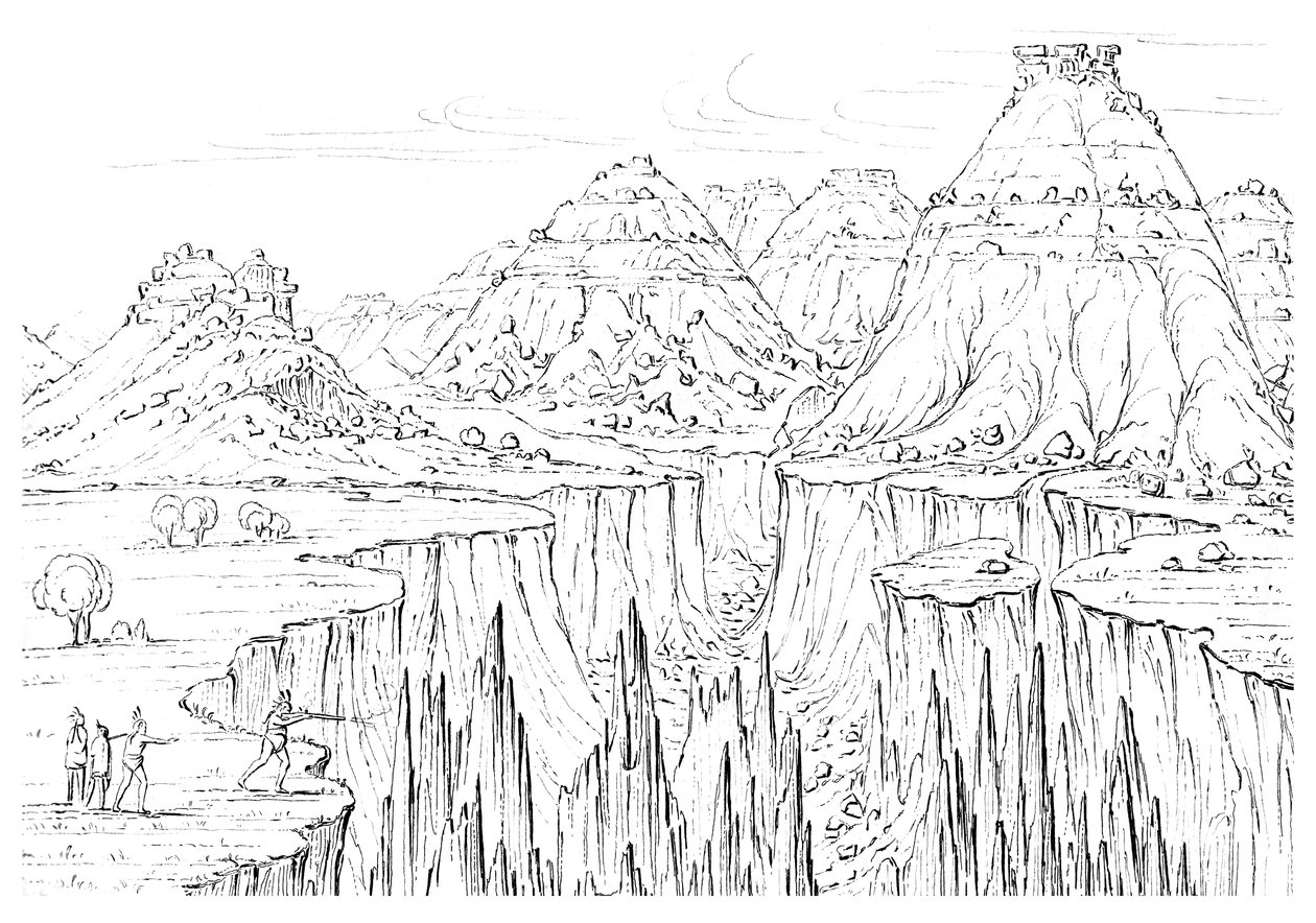 Canyon, América do Norte, 1841. de Myers and Co