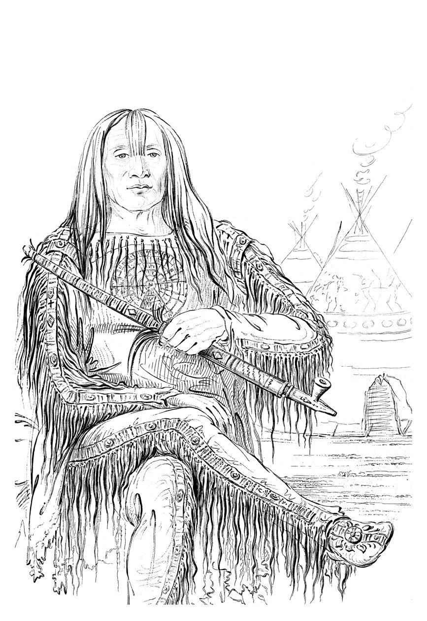 Chefe da nação Blackfoot, 1841. de Myers and Co